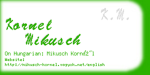 kornel mikusch business card